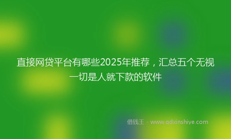 直接网贷平台有哪些2025年推荐，汇总五个无视一切是人就下款的软件