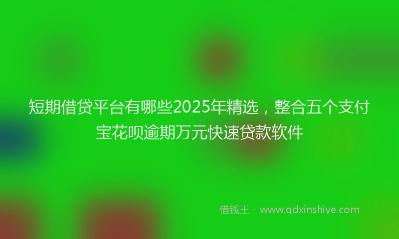 短期借贷平台有哪些2025年精选，整合五个支付宝花呗逾期万元快速贷款软件