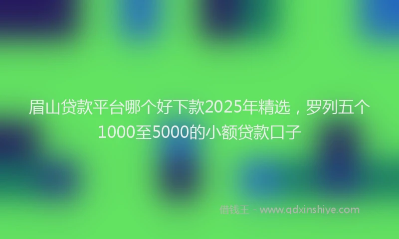 眉山贷款平台哪个好下款2025年精选，罗列五个1000至5000的小额贷款口子