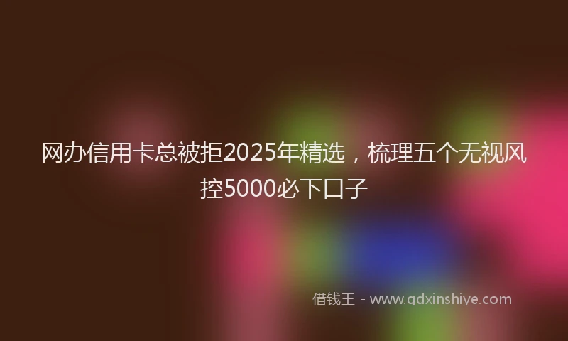 网办信用卡总被拒2025年精选，梳理五个无视风控5000必下口子