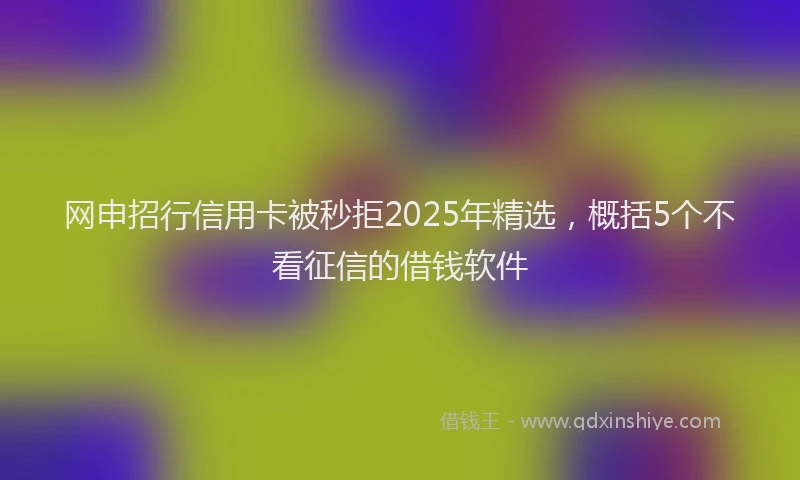 网申招行信用卡被秒拒2025年精选，概括5个不看征信的借钱软件