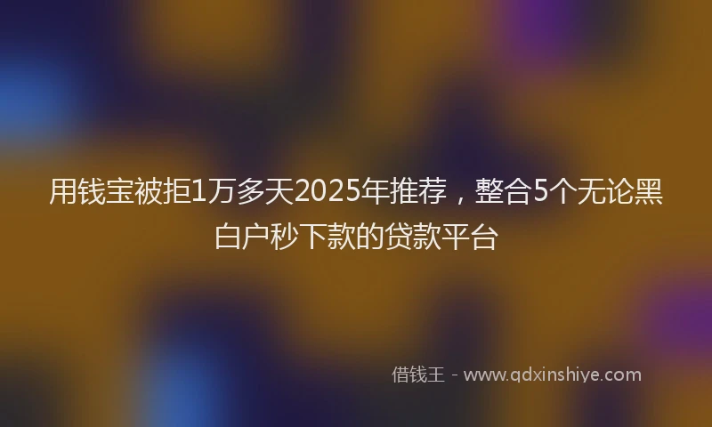 用钱宝被拒1万多天2025年推荐，整合5个无论黑白户秒下款的贷款平台