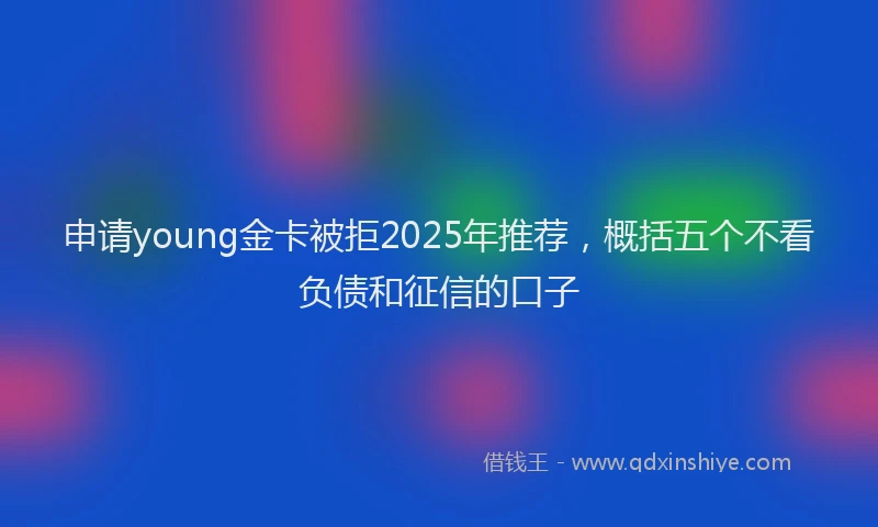 申请young金卡被拒2025年推荐，概括五个不看负债和征信的口子