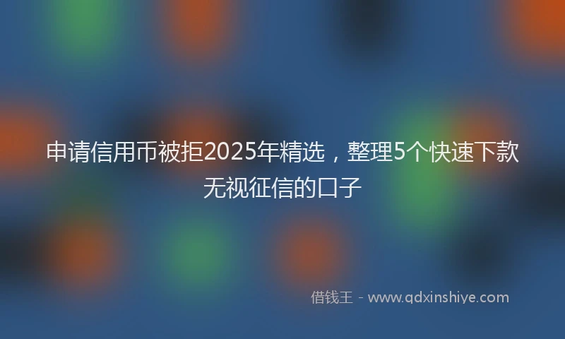申请信用币被拒2025年精选，整理5个快速下款无视征信的口子