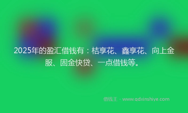 2025年的盈汇借钱有：桔享花、鑫享花、向上金服、固金快贷、一点借钱等。