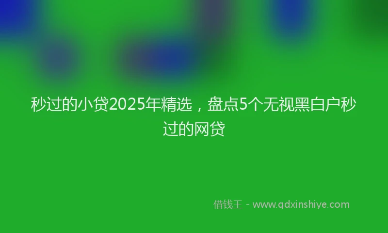 秒过的小贷2025年精选，盘点5个无视黑白户秒过的网贷