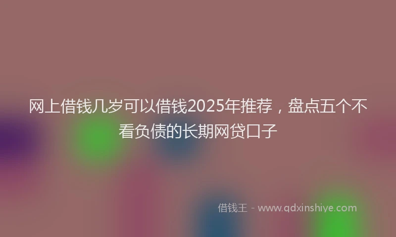 网上借钱几岁可以借钱2025年推荐，盘点五个不看负债的长期网贷口子