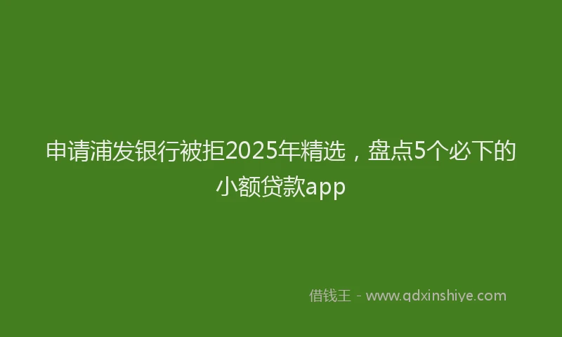 申请浦发银行被拒2025年精选，盘点5个必下的小额贷款app