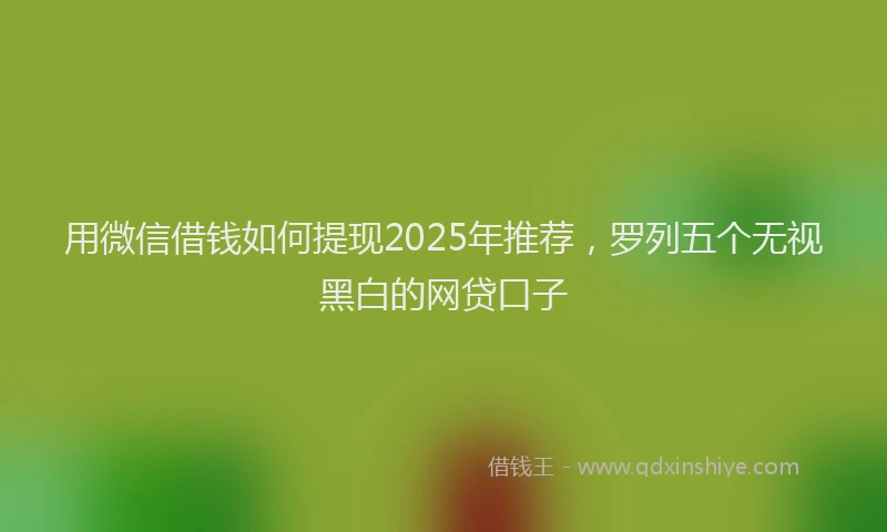 用微信借钱如何提现2025年推荐，罗列五个无视黑白的网贷口子