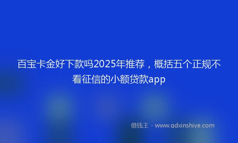 百宝卡金好下款吗2025年推荐，概括五个正规不看征信的小额贷款app