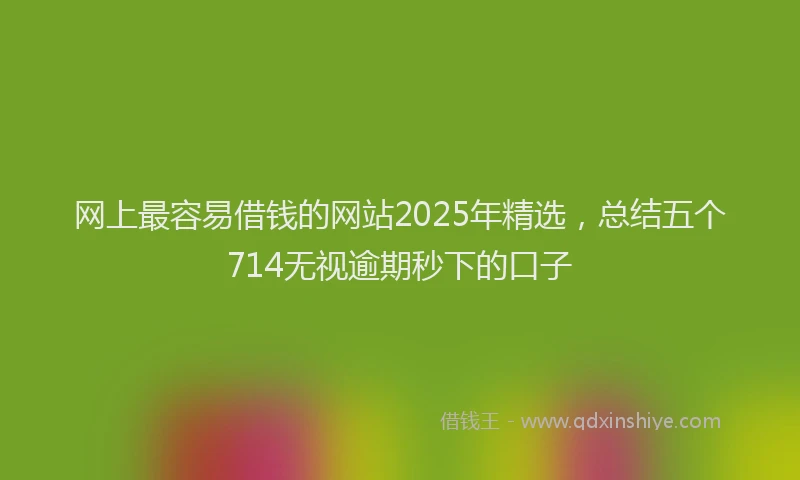 网上最容易借钱的网站2025年精选，总结五个714无视逾期秒下的口子