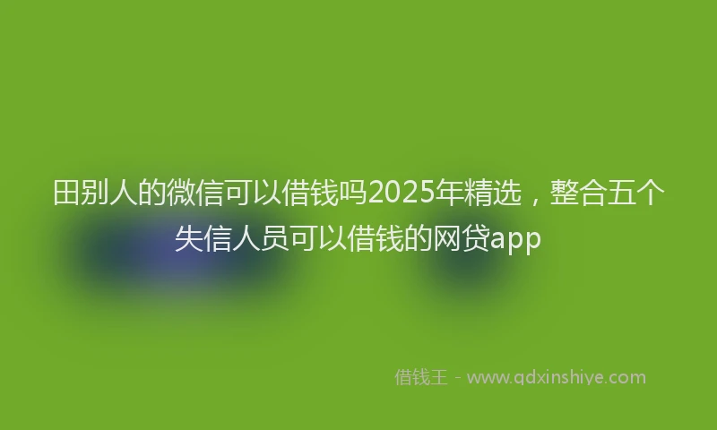 田别人的微信可以借钱吗2025年精选，整合五个失信人员可以借钱的网贷app