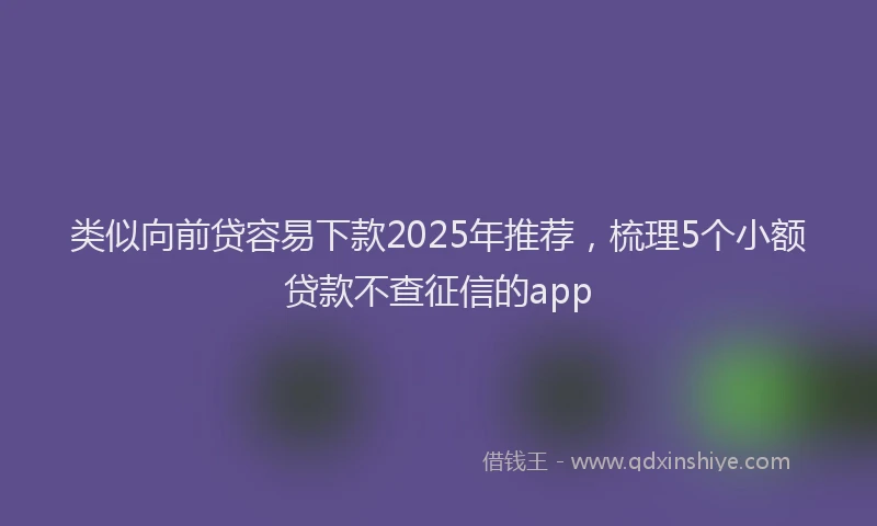 类似向前贷容易下款2025年推荐，梳理5个小额贷款不查征信的app