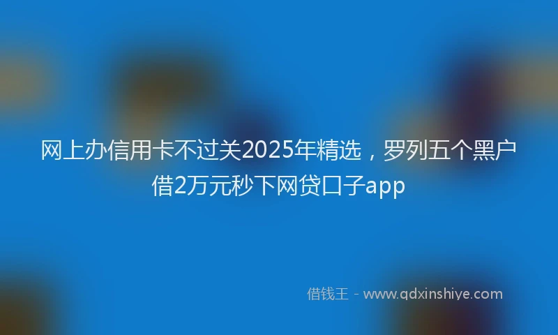 网上办信用卡不过关2025年精选，罗列五个黑户借2万元秒下网贷口子app