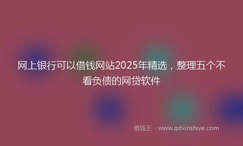 网上银行可以借钱网站2025年精选，整理五个不看负债的网贷软件