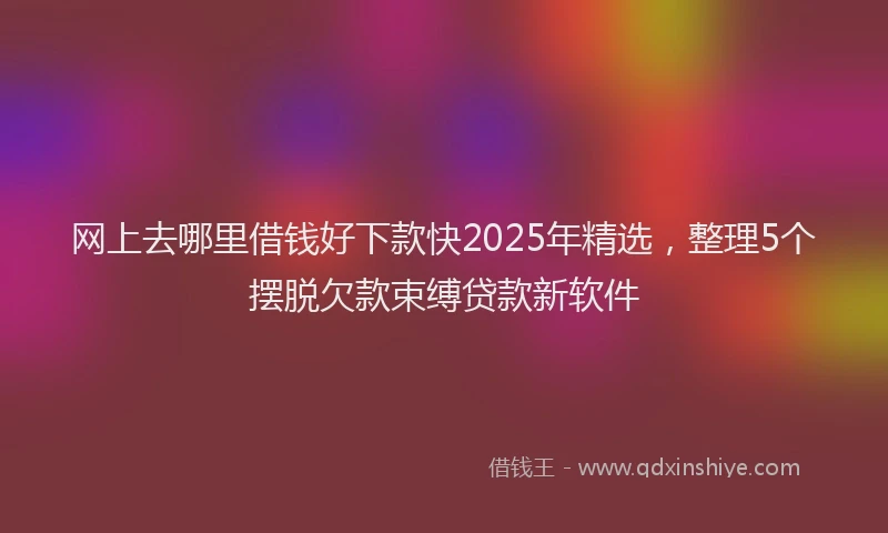 网上去哪里借钱好下款快2025年精选，整理5个摆脱欠款束缚贷款新软件