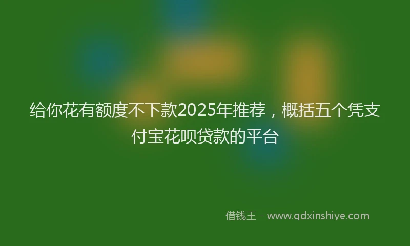 给你花有额度不下款2025年推荐，概括五个凭支付宝花呗贷款的平台