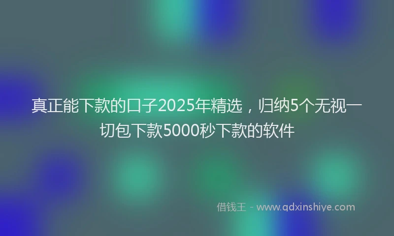 真正能下款的口子2025年精选，归纳5个无视一切包下款5000秒下款的软件