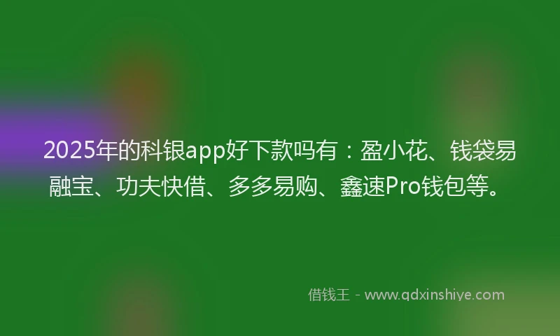 2025年的科银app好下款吗有：盈小花、钱袋易融宝、功夫快借、多多易购、鑫速Pro钱包等。