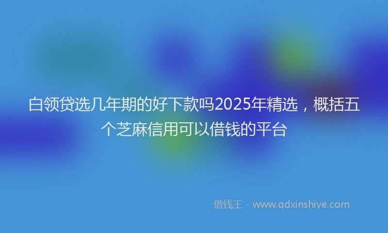 白领贷选几年期的好下款吗2025年精选，概括五个芝麻信用可以借钱的平台