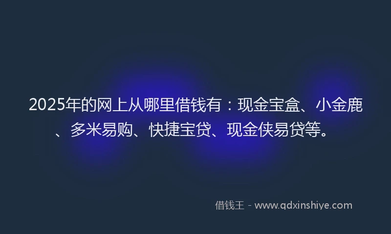 2025年的网上从哪里借钱有：现金宝盒、小金鹿、多米易购、快捷宝贷、现金侠易贷等。