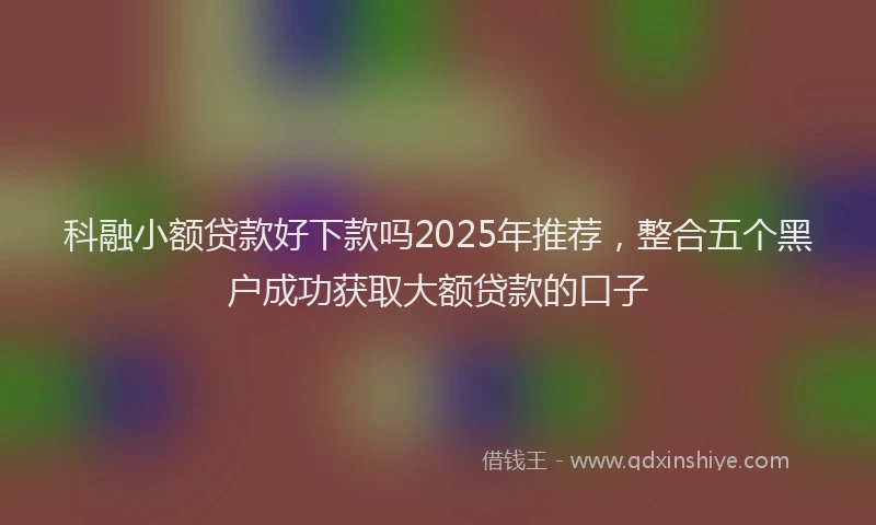 科融小额贷款好下款吗2025年推荐，整合五个黑户成功获取大额贷款的口子