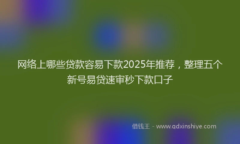 网络上哪些贷款容易下款2025年推荐，整理五个新号易贷速审秒下款口子