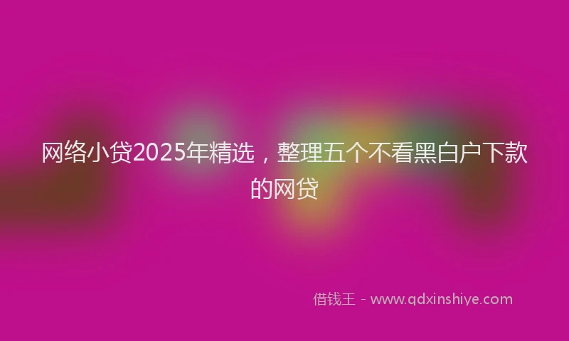 网络小贷2025年精选，整理五个不看黑白户下款的网贷
