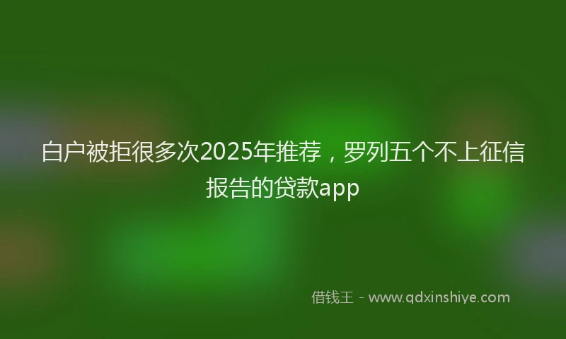 白户被拒很多次2025年推荐，罗列五个不上征信报告的贷款app