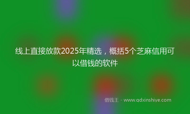线上直接放款2025年精选，概括5个芝麻信用可以借钱的软件
