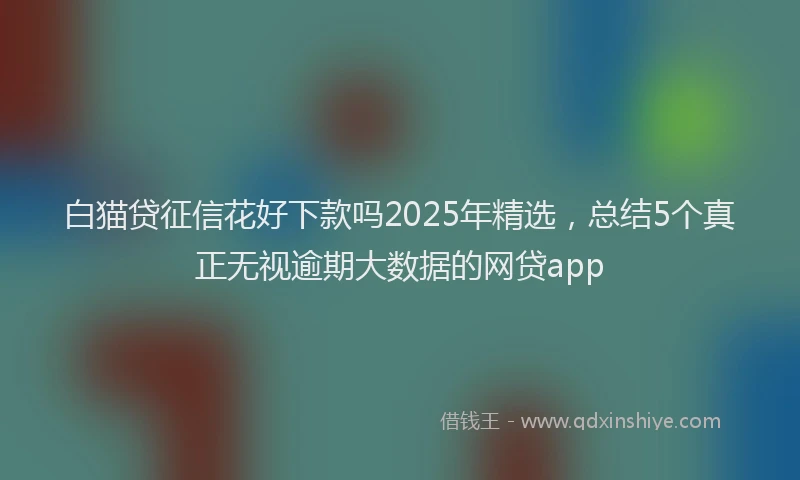 白猫贷征信花好下款吗2025年精选，总结5个真正无视逾期大数据的网贷app