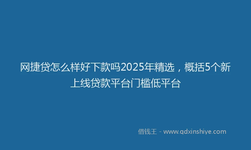 网捷贷怎么样好下款吗2025年精选，概括5个新上线贷款平台门槛低平台