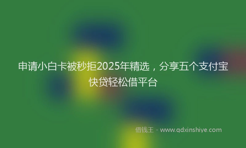 申请小白卡被秒拒2025年精选，分享五个支付宝快贷轻松借平台
