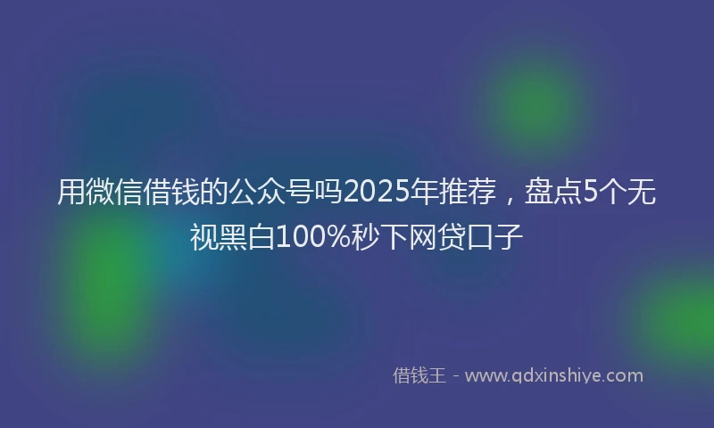 用微信借钱的公众号吗2025年推荐，盘点5个无视黑白100%秒下网贷口子