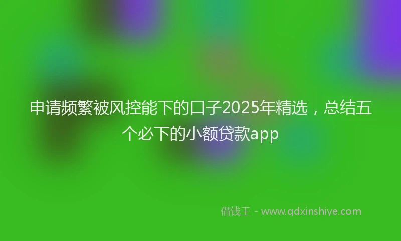 申请频繁被风控能下的口子2025年精选，总结五个必下的小额贷款app