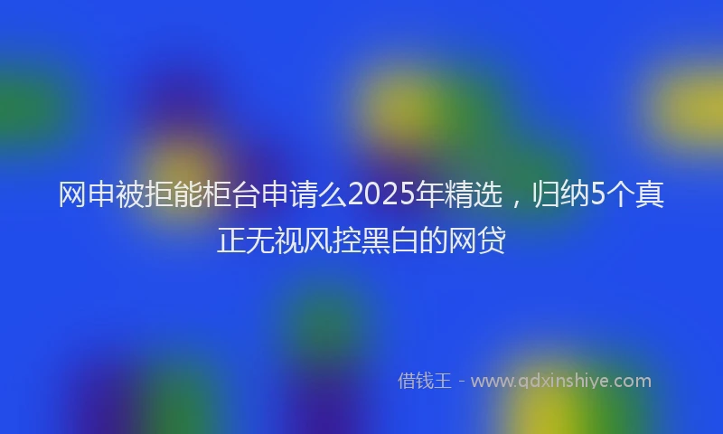 网申被拒能柜台申请么2025年精选，归纳5个真正无视风控黑白的网贷