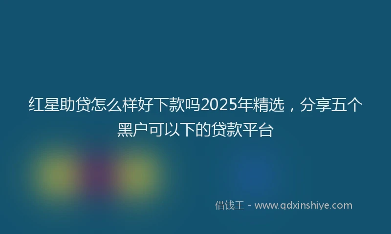 红星助贷怎么样好下款吗2025年精选，分享五个黑户可以下的贷款平台