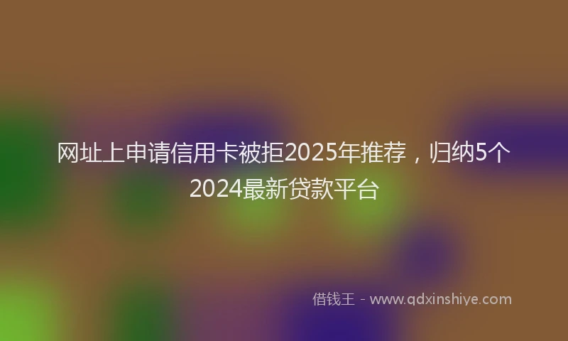 网址上申请信用卡被拒2025年推荐，归纳5个2024最新贷款平台