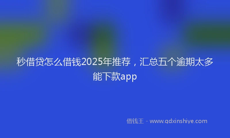 秒借贷怎么借钱2025年推荐，汇总五个逾期太多能下款app