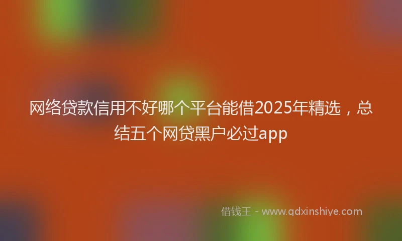 网络贷款信用不好哪个平台能借2025年精选，总结五个网贷黑户必过app