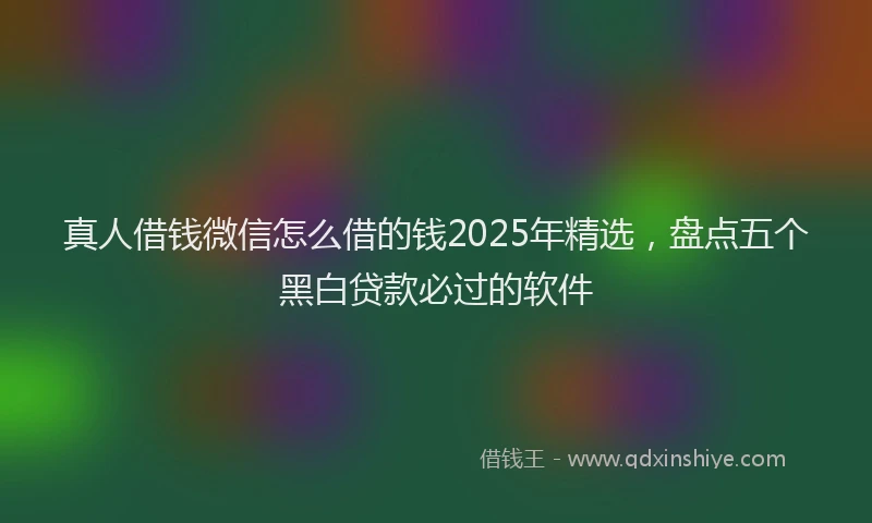 真人借钱微信怎么借的钱2025年精选，盘点五个黑白贷款必过的软件