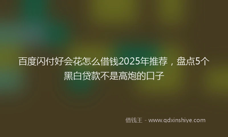 百度闪付好会花怎么借钱2025年推荐，盘点5个黑白贷款不是高炮的口子