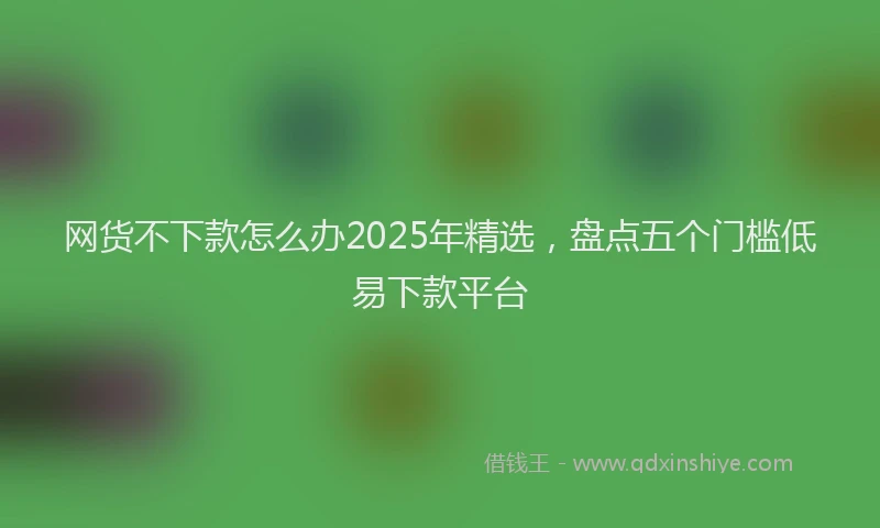 网货不下款怎么办2025年精选，盘点五个门槛低易下款平台