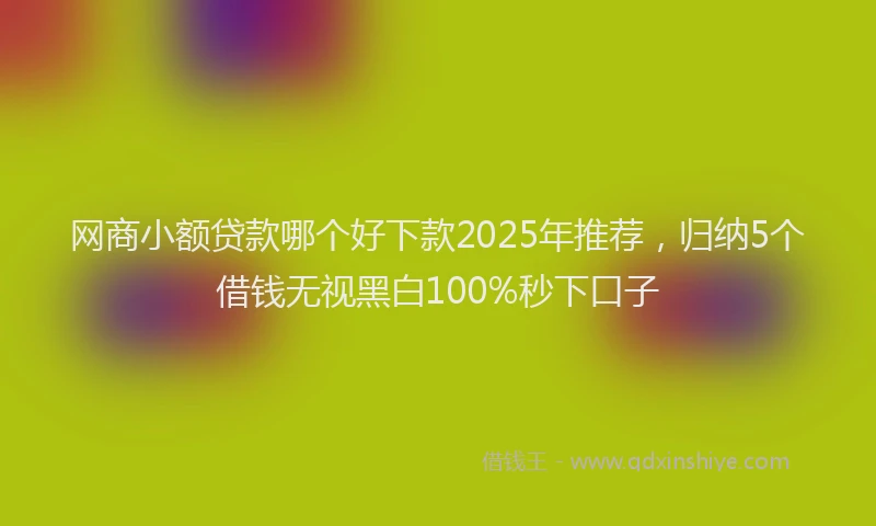 网商小额贷款哪个好下款2025年推荐，归纳5个借钱无视黑白100%秒下口子
