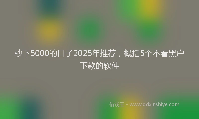 秒下5000的口子2025年推荐，概括5个不看黑户下款的软件