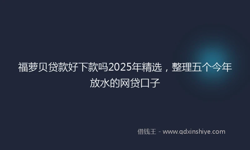 福萝贝贷款好下款吗2025年精选，整理五个今年放水的网贷口子