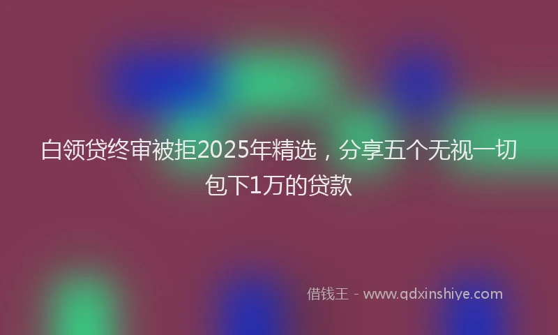 白领贷终审被拒2025年精选，分享五个无视一切包下1万的贷款