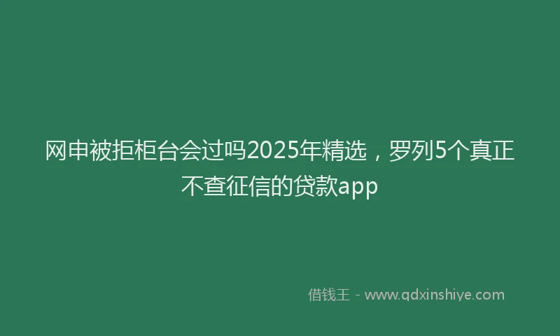 网申被拒柜台会过吗2025年精选，罗列5个真正不查征信的贷款app