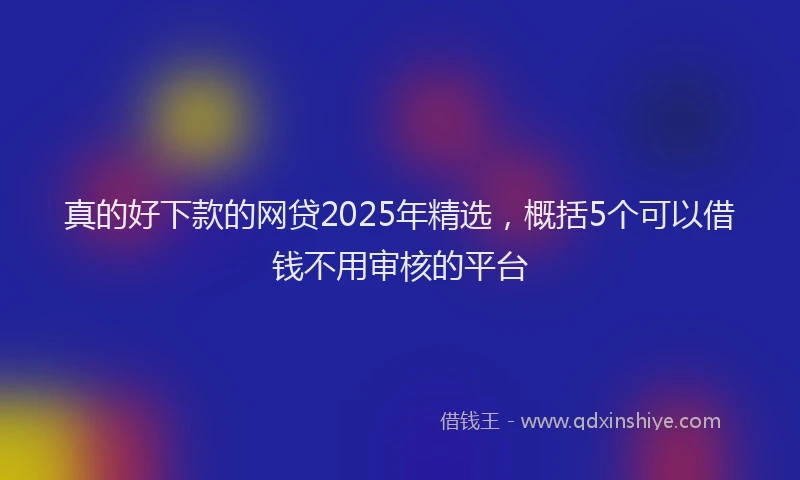 真的好下款的网贷2025年精选，概括5个可以借钱不用审核的平台