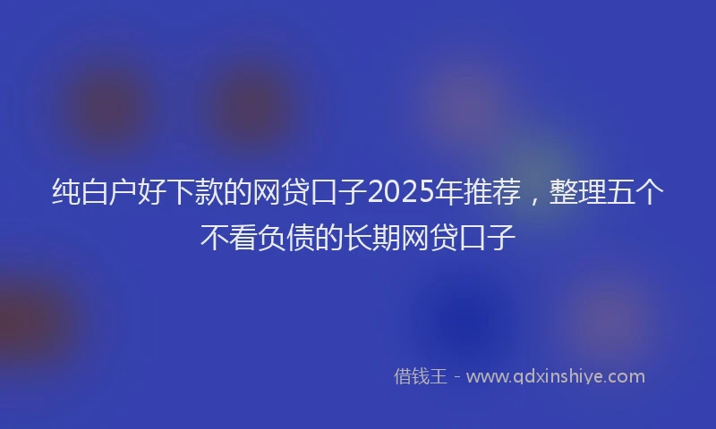 纯白户好下款的网贷口子2025年推荐，整理五个不看负债的长期网贷口子